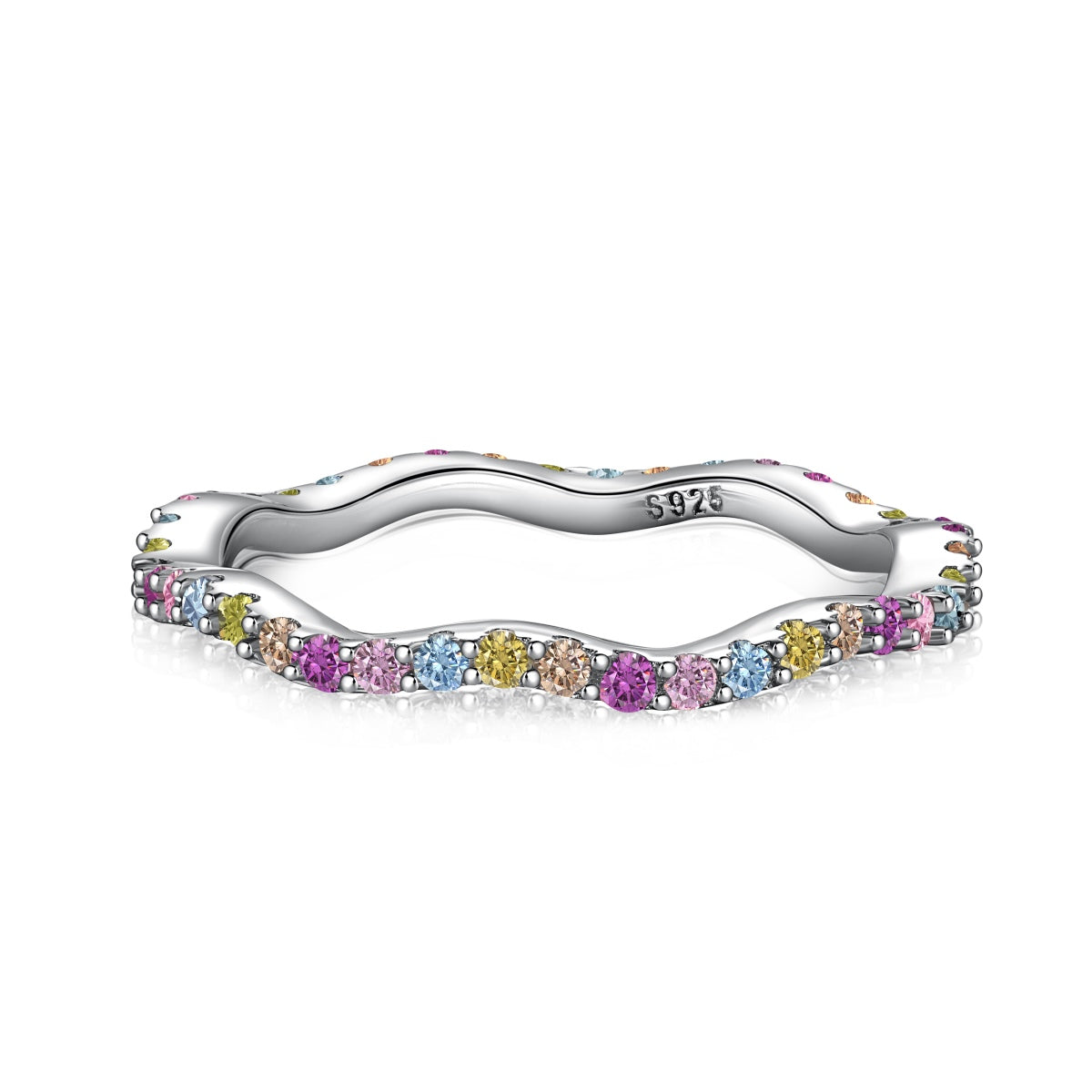 [Aura Jewelry]Dainty Colorful Round Cut Party Ring