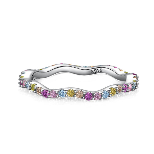 [Aura Jewelry]Dainty Colorful Round Cut Party Ring