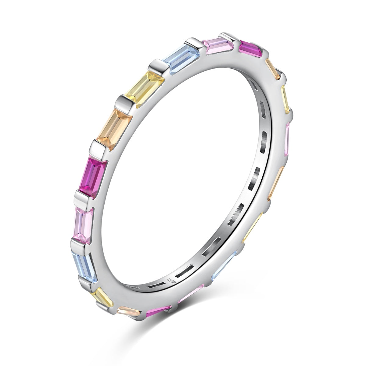 [Aura Jewelry]Exquisite Multicolored Emerald Cut Daily Ring