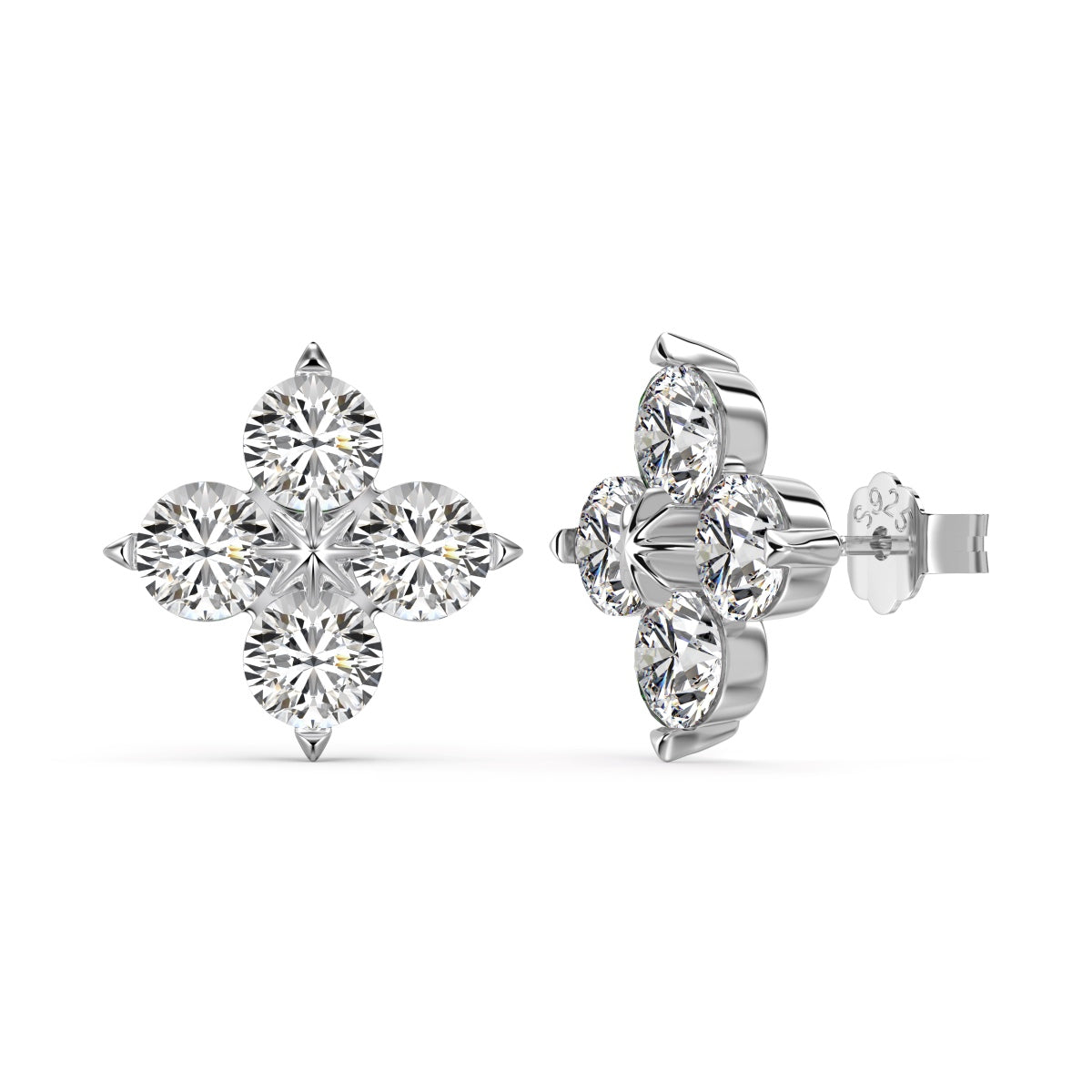 [Aura Jewelry]Four-Leaf Clover Eight-Pointed Star Earrings