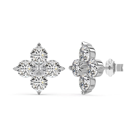 [Aura Jewelry]Four-Leaf Clover Eight-Pointed Star Earrings