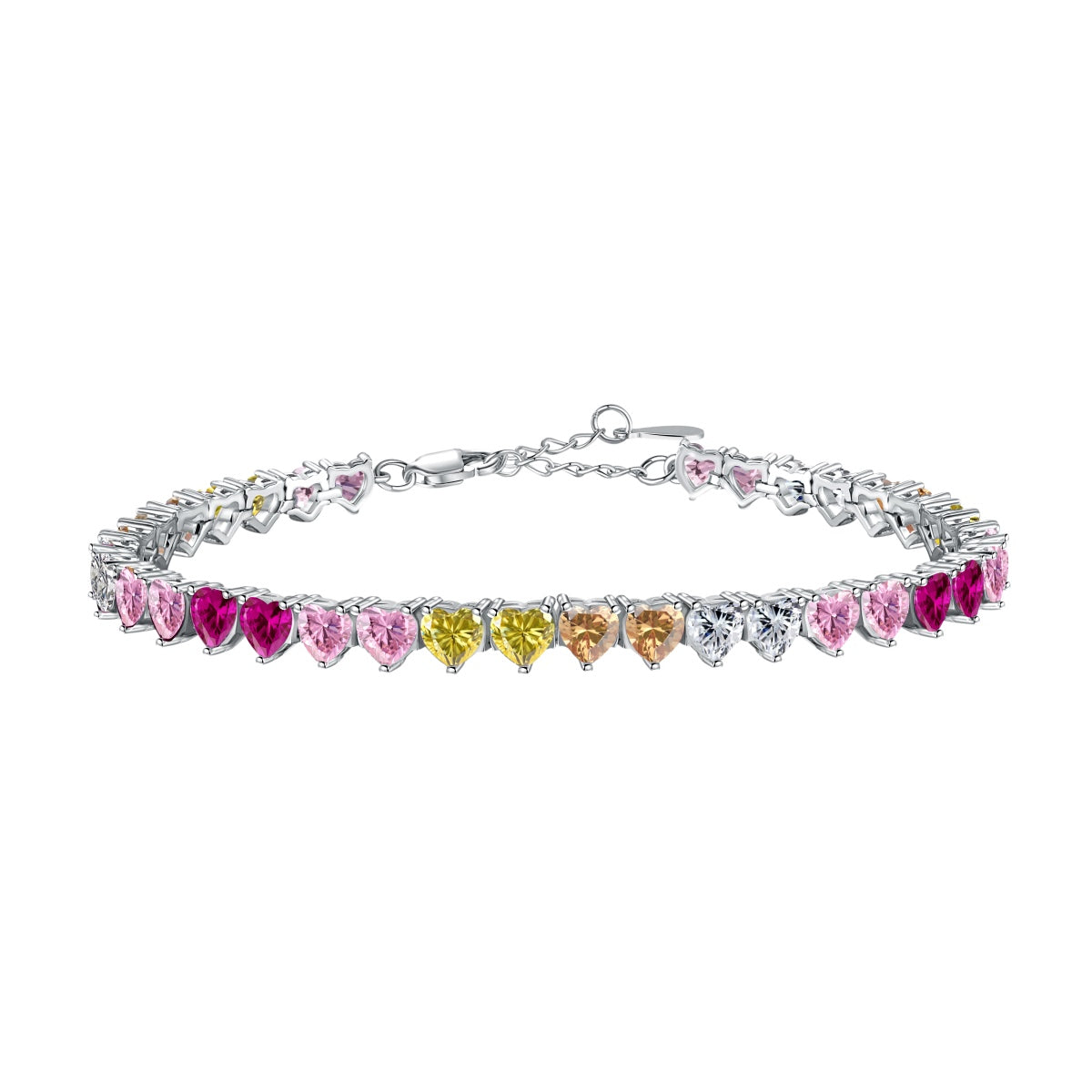 [Aura Jewelry]Luxurious Colorful Romantic Heart Shape Lover Bracelet