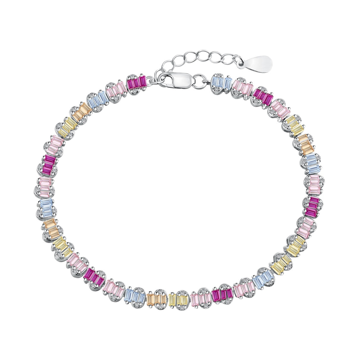 [Aura Jewelry]Delicate Colorful Emerald Cut Party Bracelet