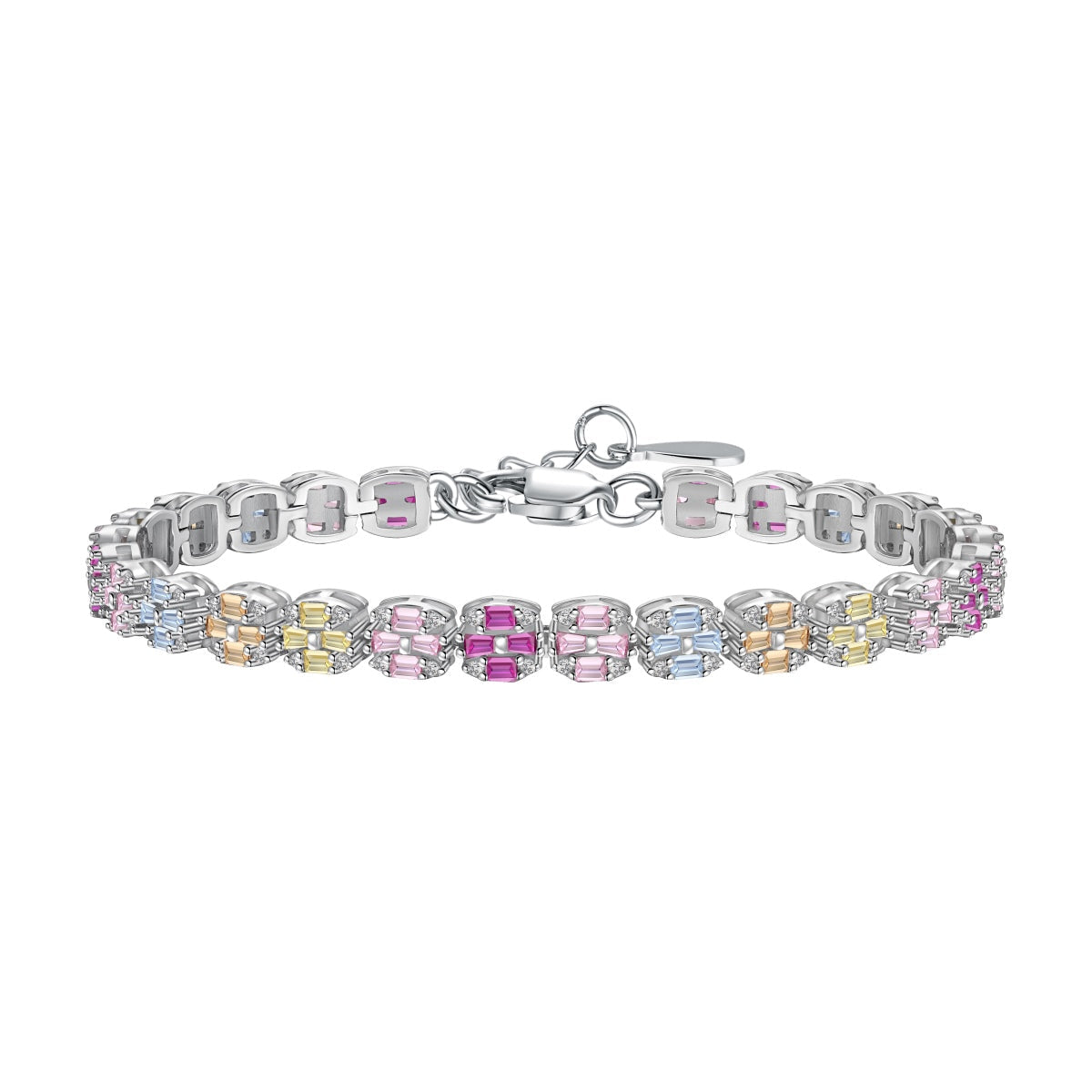 [Aura Jewelry]Delicate Colorful Emerald Cut Daily Bracelet