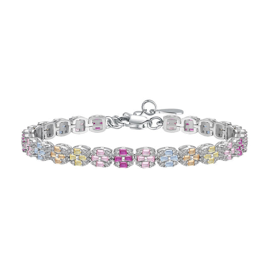 [Aura Jewelry]Delicate Colorful Emerald Cut Daily Bracelet
