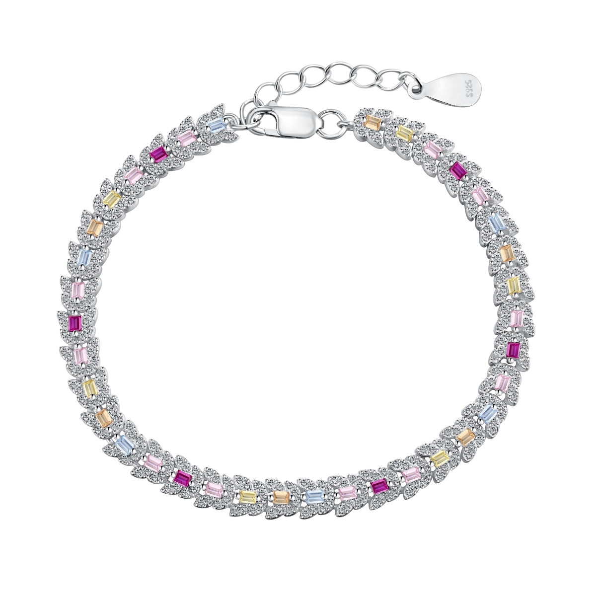 [Aura Jewelry]Delicate Colorful Multi Cut Daily Bracelet