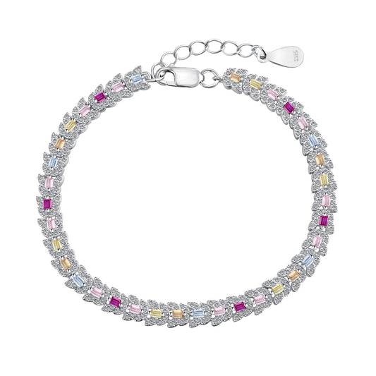 [Aura Jewelry]Delicate Colorful Multi Cut Daily Bracelet