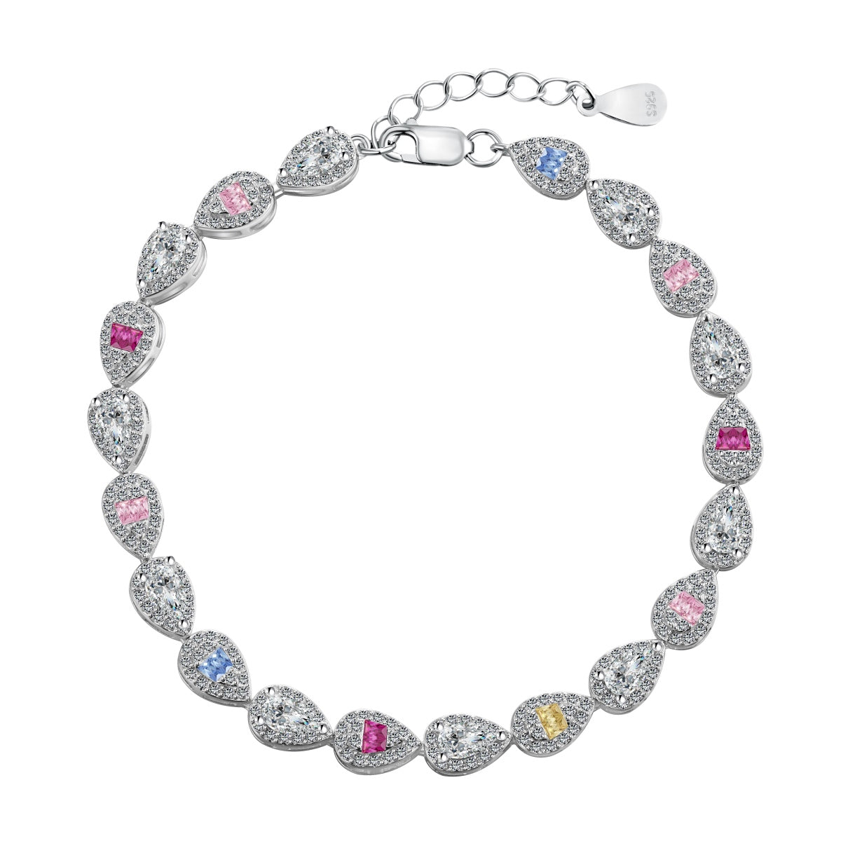 [Aura Jewelry]0.25 Carat Radiant Water Drop Shape Daily Bracelet