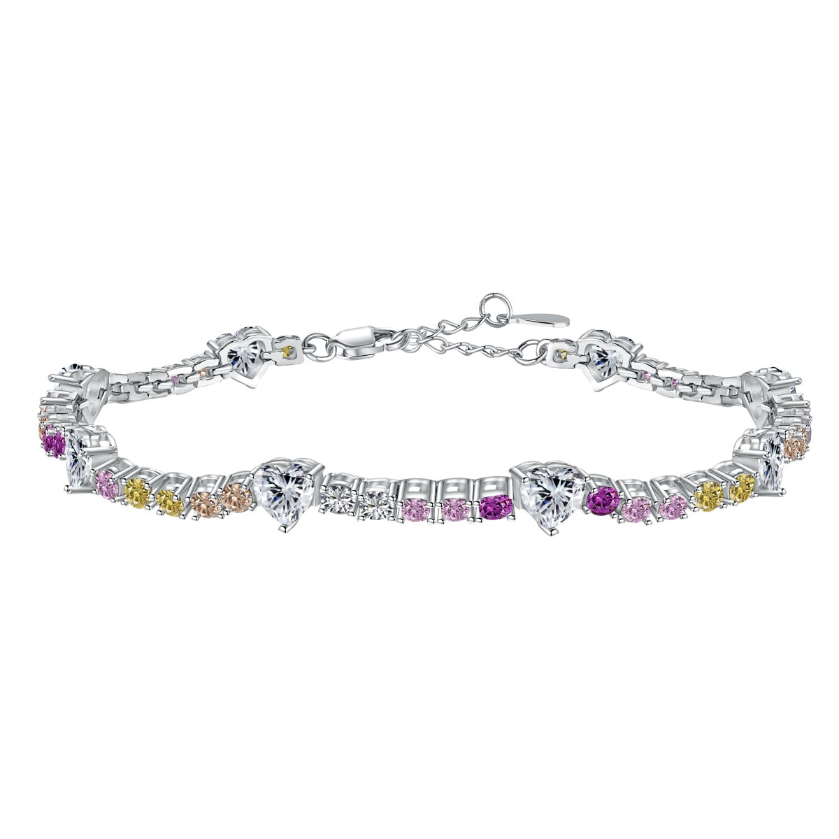[Aura Jewelry]Romantic Heart Shape Round Cut Lover Bracelet