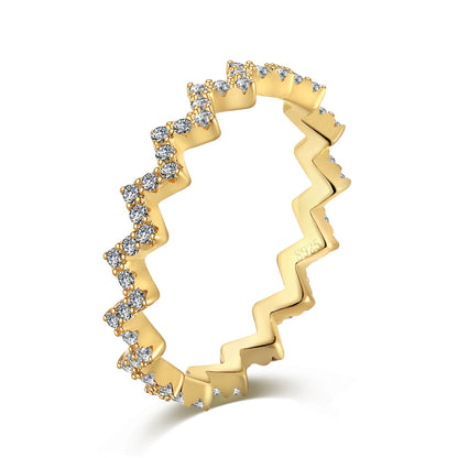 [Aura Jewelry]Delicate Enchanting Wave Shape Daily Ring
