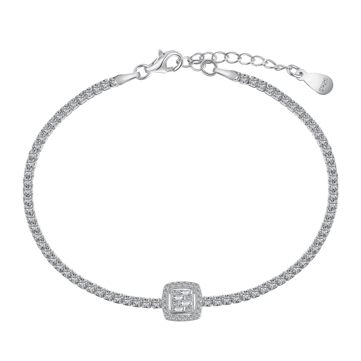 [Aura Jewelry]Luxurious Dazzling Square Shape Banquet Bracelet