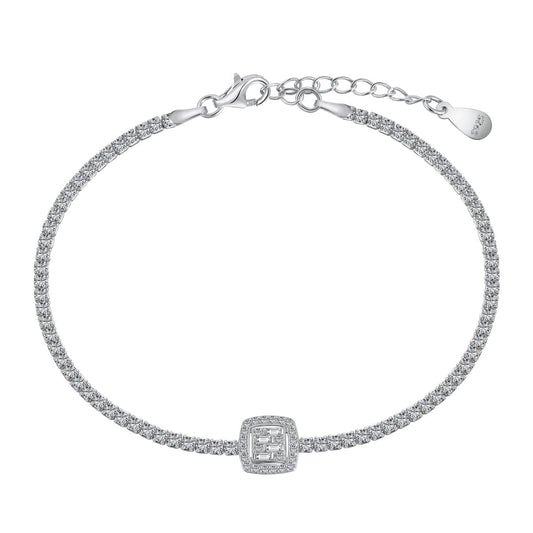 [Aura Jewelry]Luxurious Dazzling Square Shape Banquet Bracelet