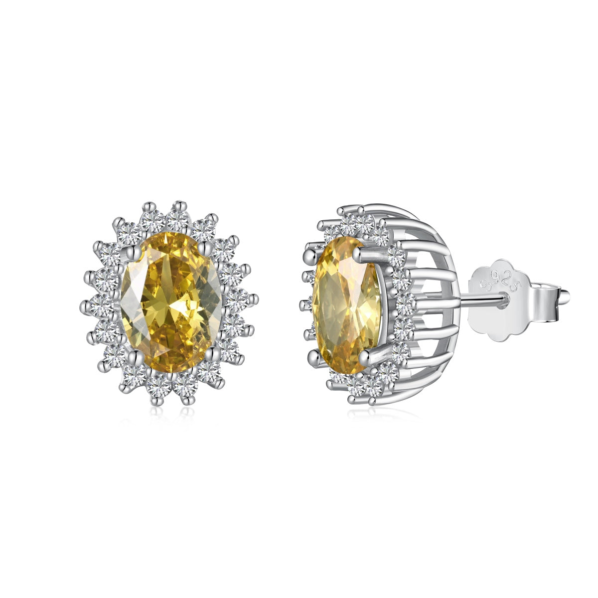 [Aura Jewelry]Delicate Radiant Oval Cut Daily Earrings