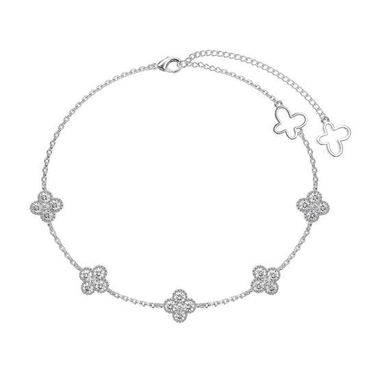 [Aura Jewelry]Four-Leaf Clover Hollow Butterfly Bracelet