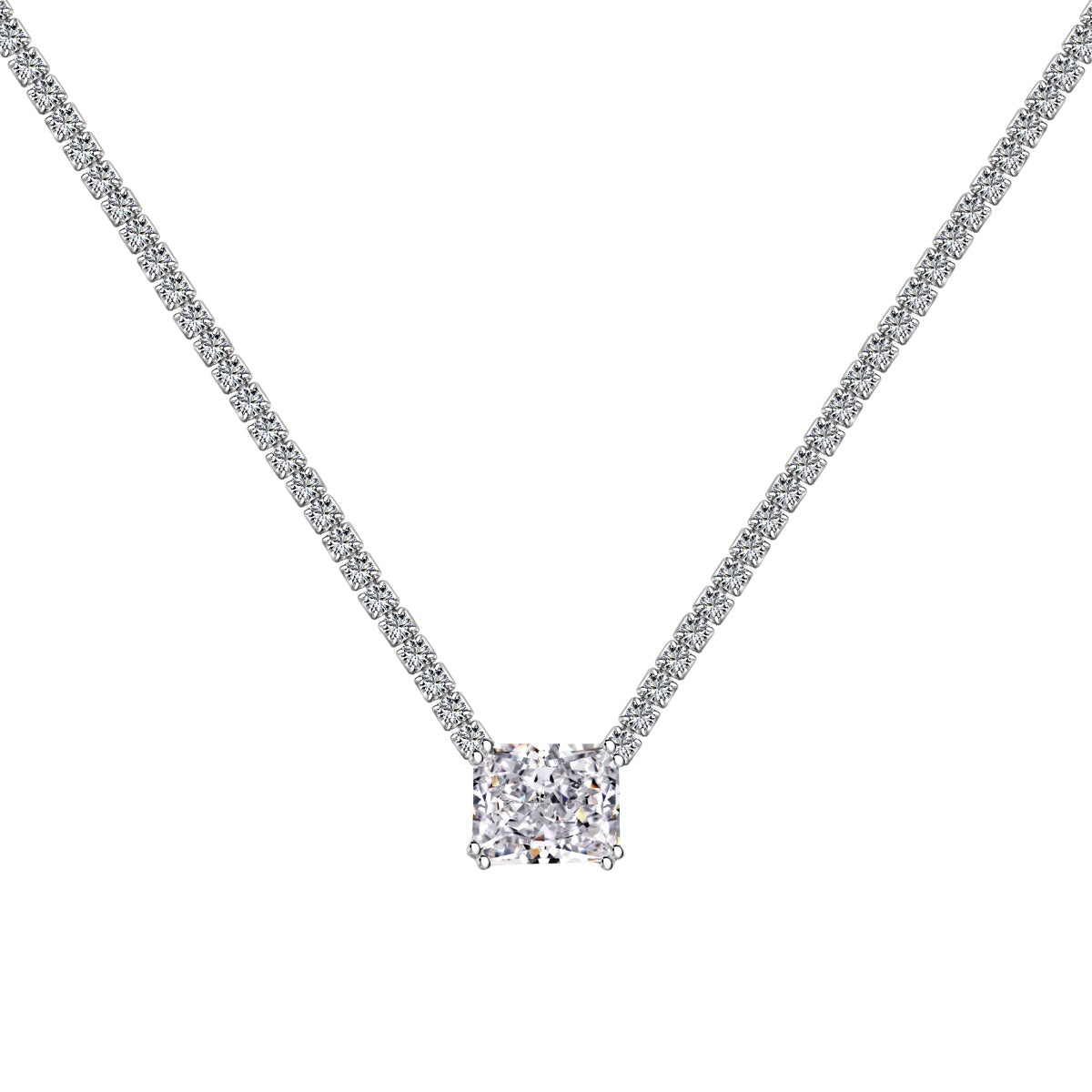 [Aura Jewelry]4.0 Carat Elegant Radiant Cut Necklace