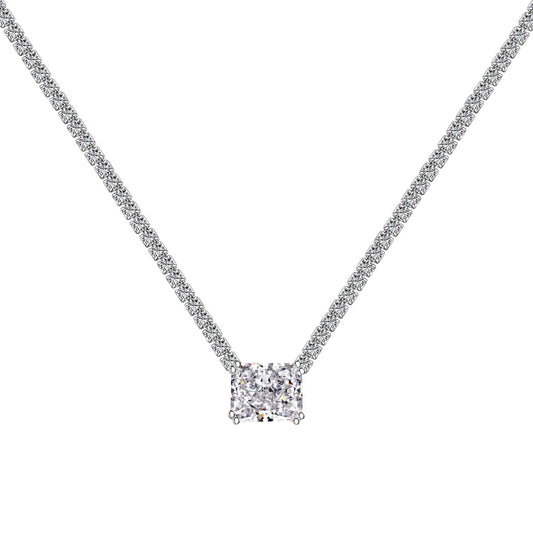 [Aura Jewelry]4.0 Carat Elegant Radiant Cut Necklace