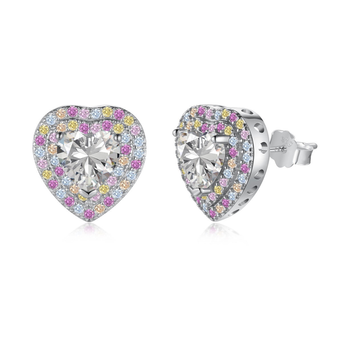 [Aura Jewelry]Dazzling Heart Shape Lover Earrings