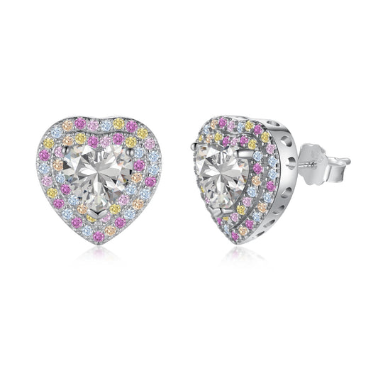 [Aura Jewelry]Dazzling Heart Shape Lover Earrings