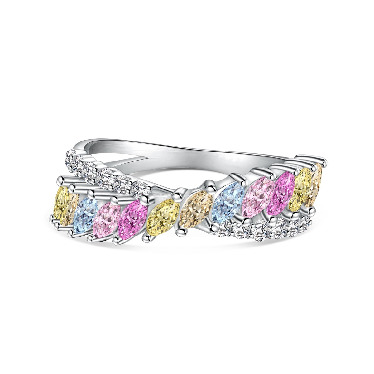 [Aura Jewelry]Unique Colorful Marquise Cut Daily Ring