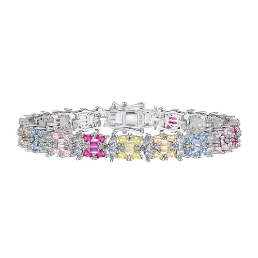 [Aura Jewelry]Delicate Colorful Multi Cut Party Bracelet