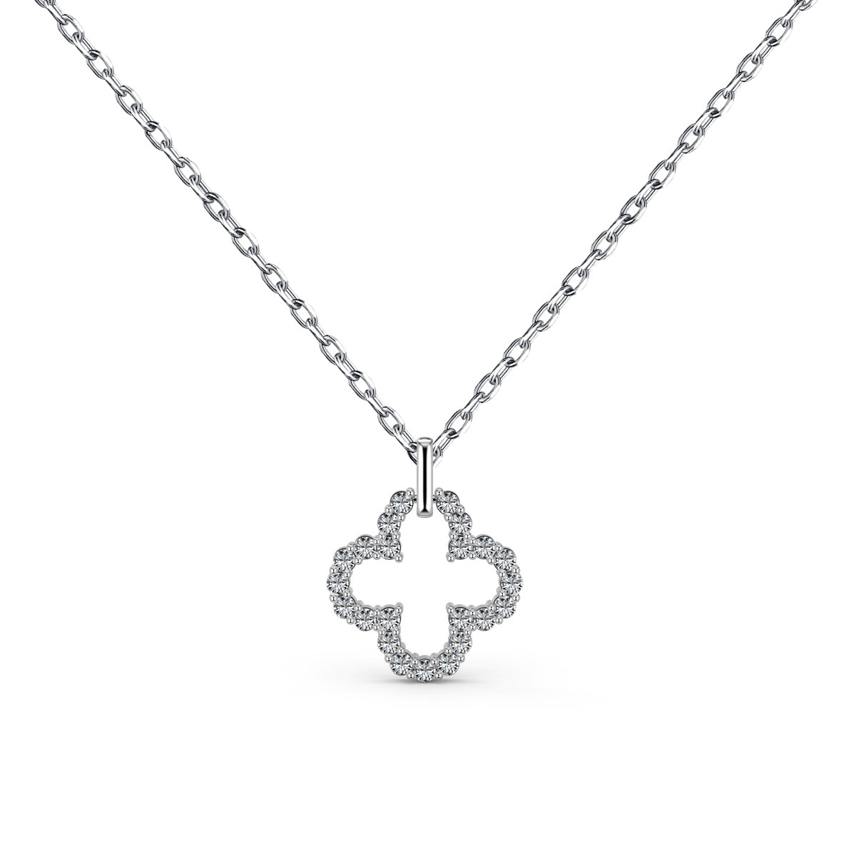 [Aura Jewelry]Four-Leaf Clover Hollow Design Exquisite Necklace