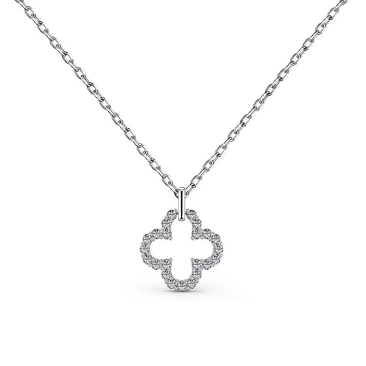 [Aura Jewelry]Four-Leaf Clover Hollow Design Exquisite Necklace