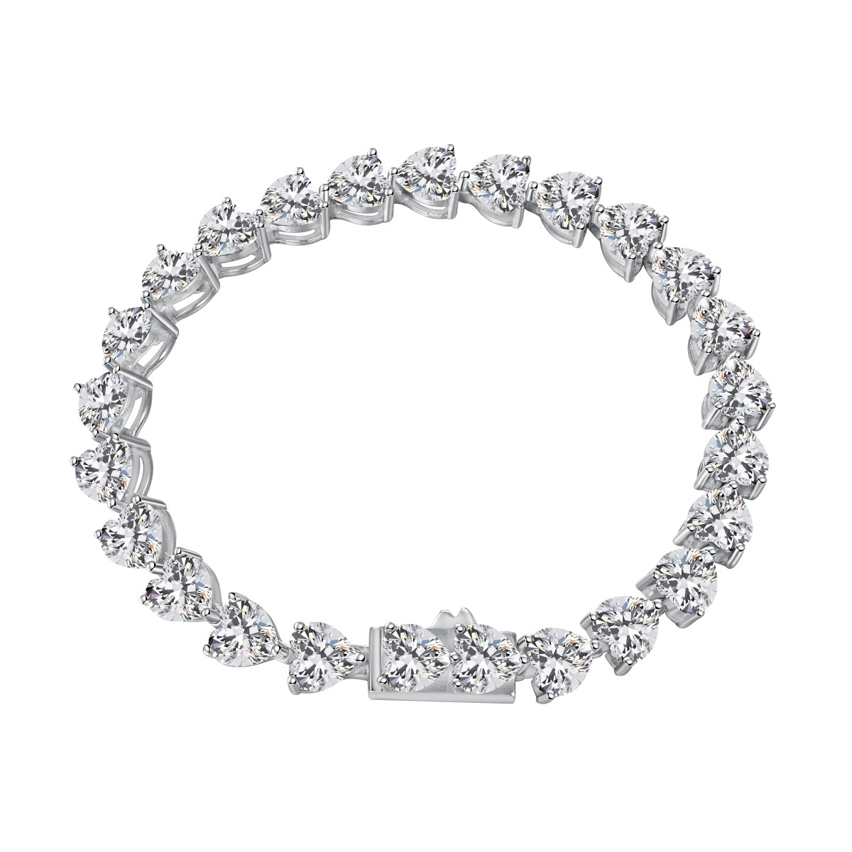 [Aura Jewelry]0.75 Carat Elegant Romantic Heart Shape Lover Bracelet