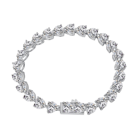 [Aura Jewelry]0.75 Carat Elegant Romantic Heart Shape Lover Bracelet