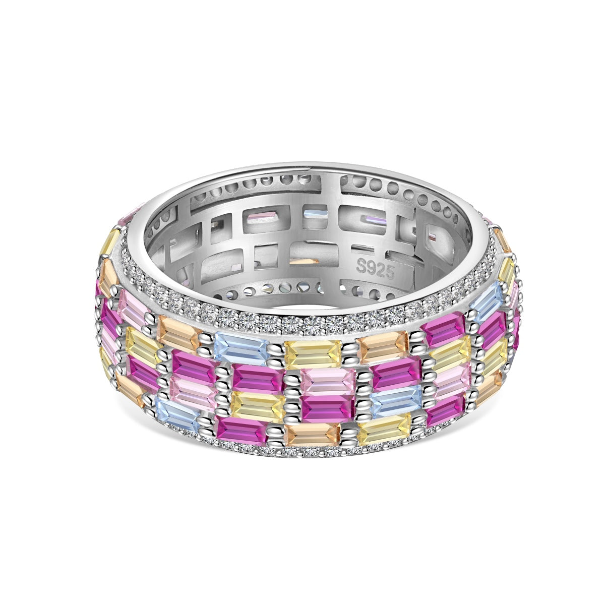 [Aura Jewelry]Radiant Colorful Radiant Cut Daily Ring