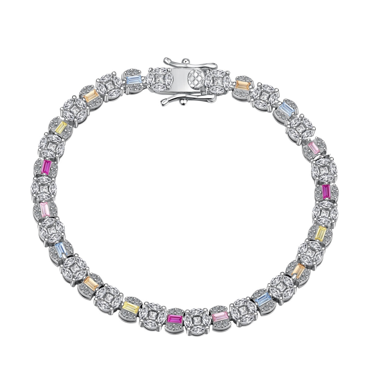 [Aura Jewelry]Dazzling Radiant Multi Cut Daily Bracelet