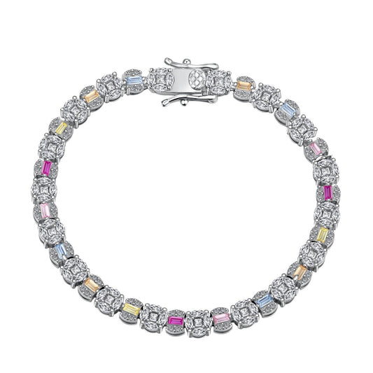 [Aura Jewelry]Dazzling Radiant Multi Cut Daily Bracelet