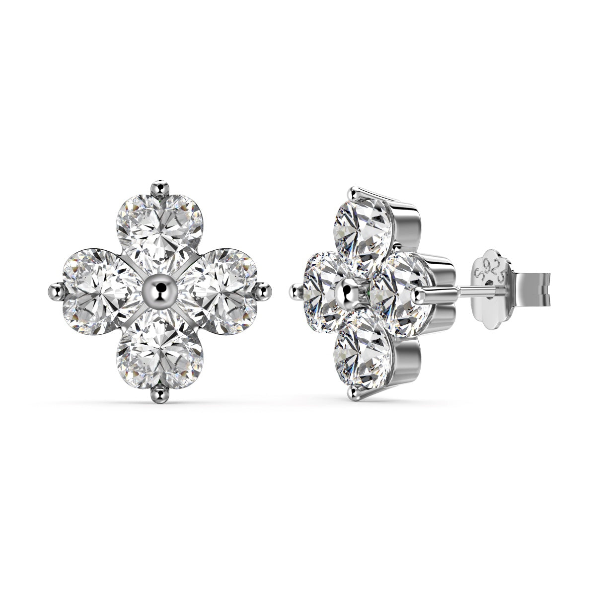 [Aura Jewelry]Four-Leaf Clover Ball Earrings