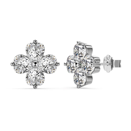 [Aura Jewelry]Four-Leaf Clover Ball Earrings