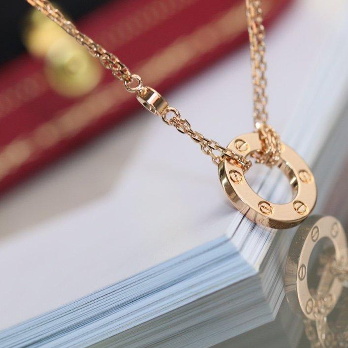 [⭐Aura]LOVE NECKLACE ADJUSTABLE ROSE GOLD 2 DIAMOND