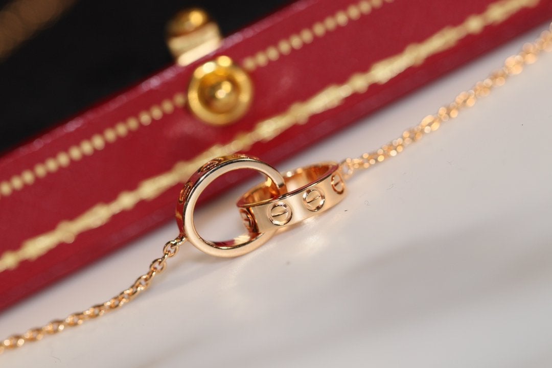 [⭐Aura]LOVE NECKLACE PINK GOLD AND SILVER