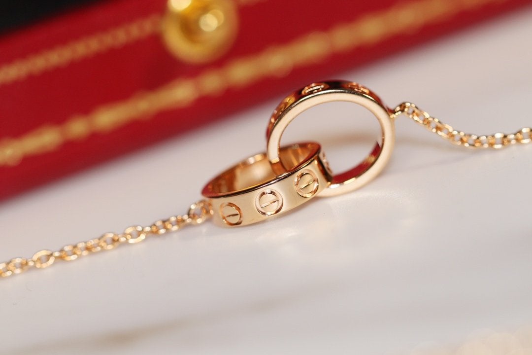 [⭐Aura]LOVE NECKLACE PINK GOLD AND SILVER