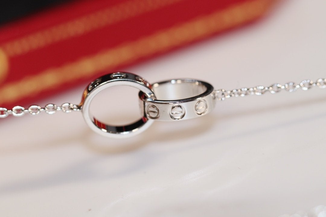 [⭐Aura]LOVE NECKLACE PINK GOLD AND SILVER