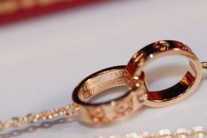 [⭐Aura]LOVE NECKLACE PINK GOLD AND SILVER