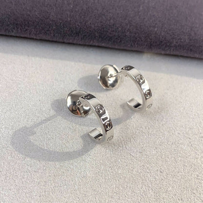 [⭐Aura]LOVE EARRINGS 2.65MM SILVER