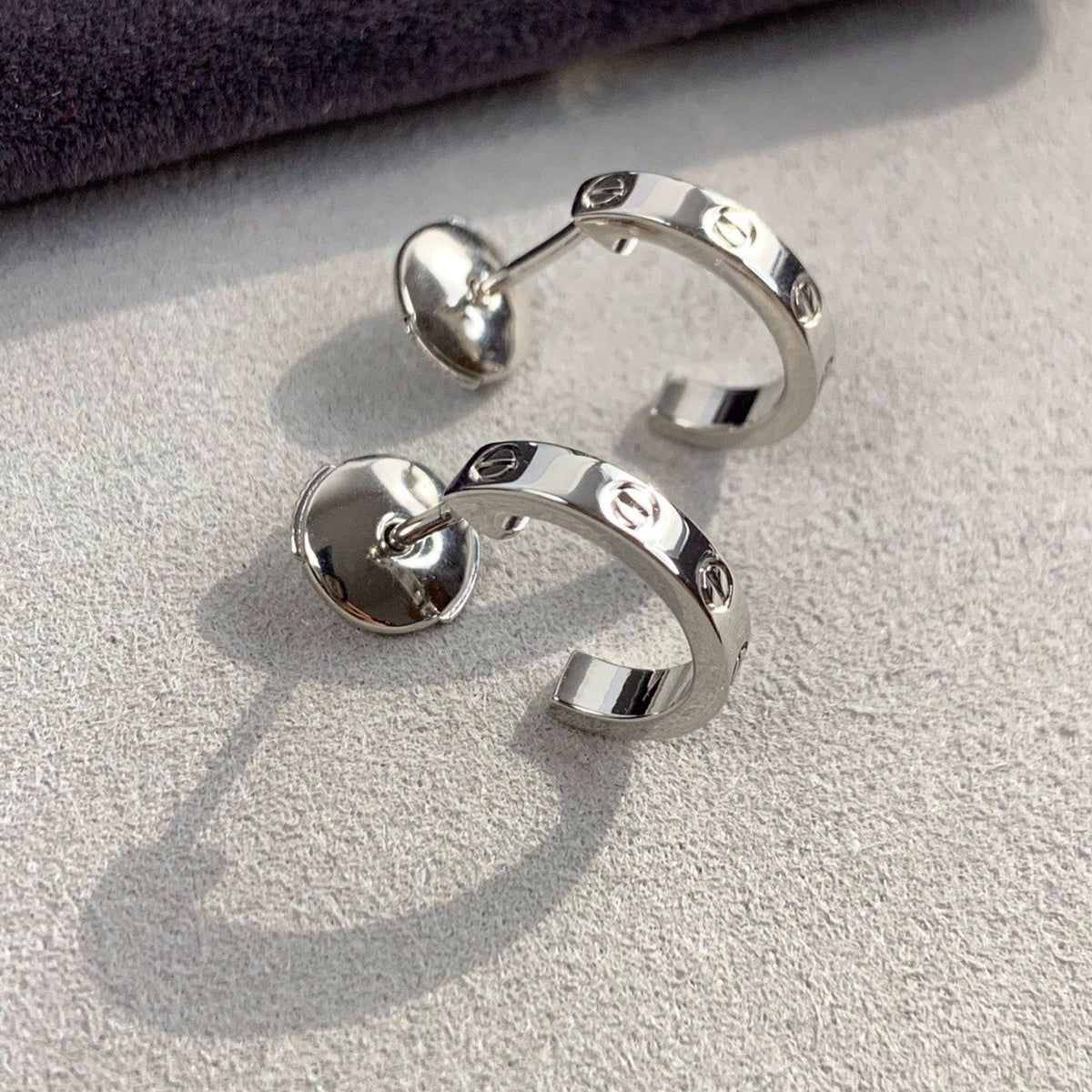 [⭐Aura]LOVE EARRINGS 2.65MM SILVER