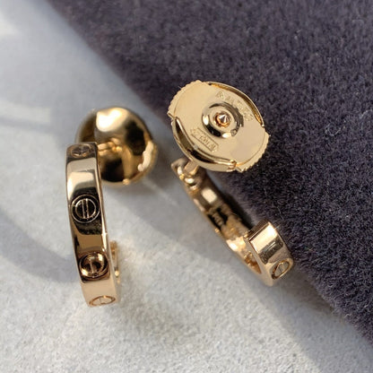 [⭐Aura]LOVE EARRINGS 2.65MM PINK GOLD