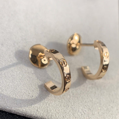 [⭐Aura]LOVE EARRINGS 2.65MM PINK GOLD