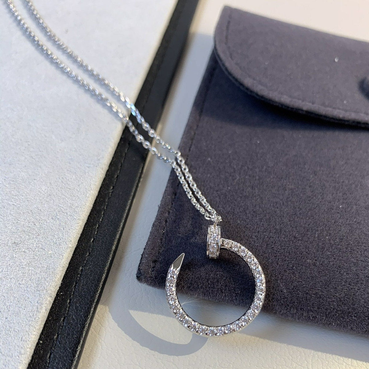 [⭐Aura]JUSTE NECKLACE SILVER DIAMONDS