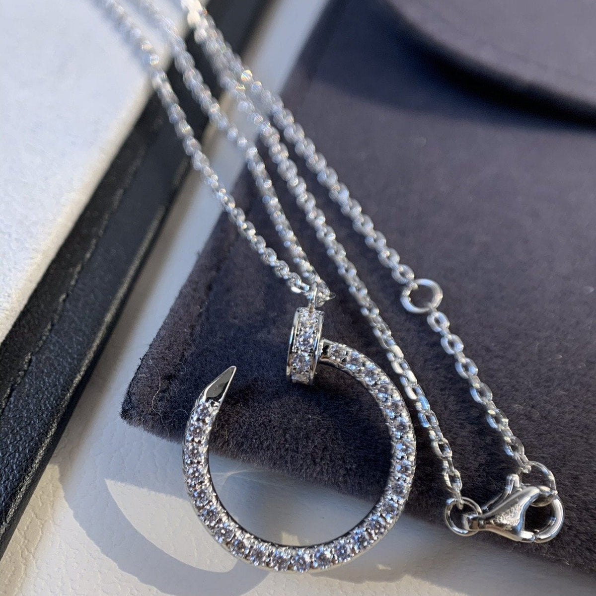 [⭐Aura]JUSTE NECKLACE SILVER DIAMONDS