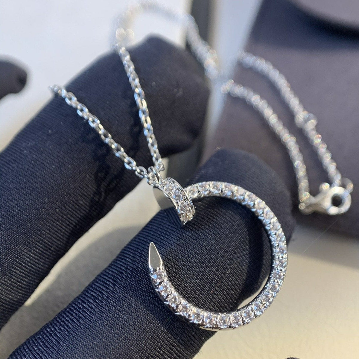 [⭐Aura]JUSTE NECKLACE SILVER DIAMONDS