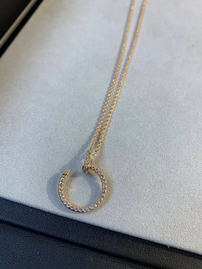 [⭐Aura]JUSTE NECKLACE PINK GOLD DIAMONDS