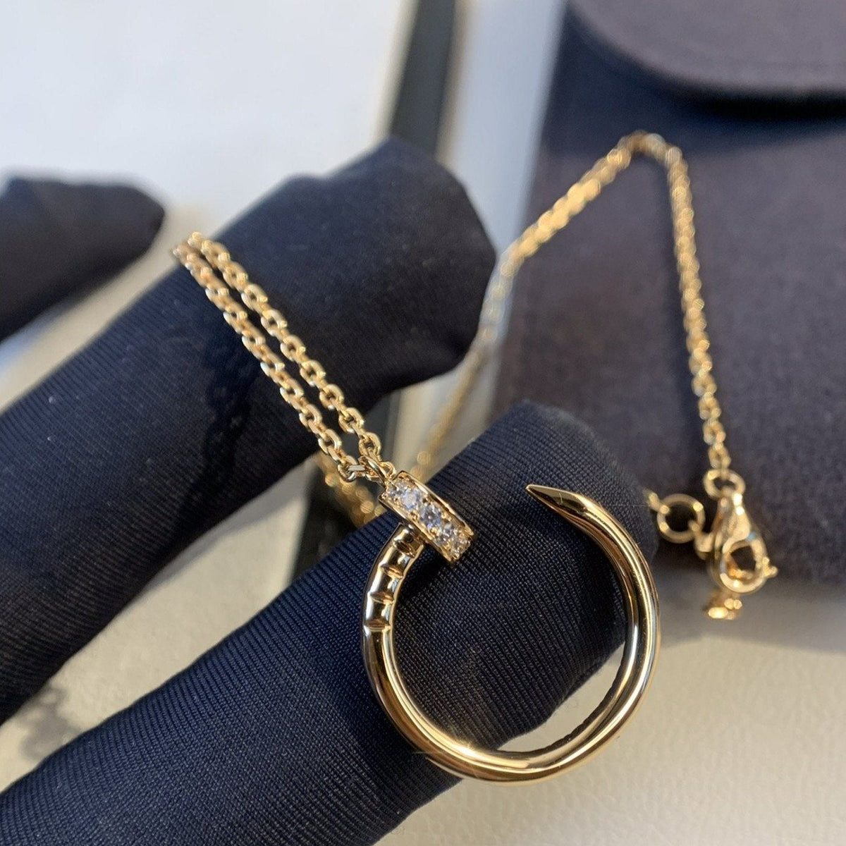 [⭐Aura]JUSTE NECKLACE PINK GOLD DIAMONDS