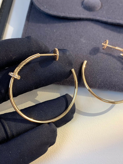 [⭐Aura]JUSTE EARRINGS GOLD DIAMONDS 1.8MM