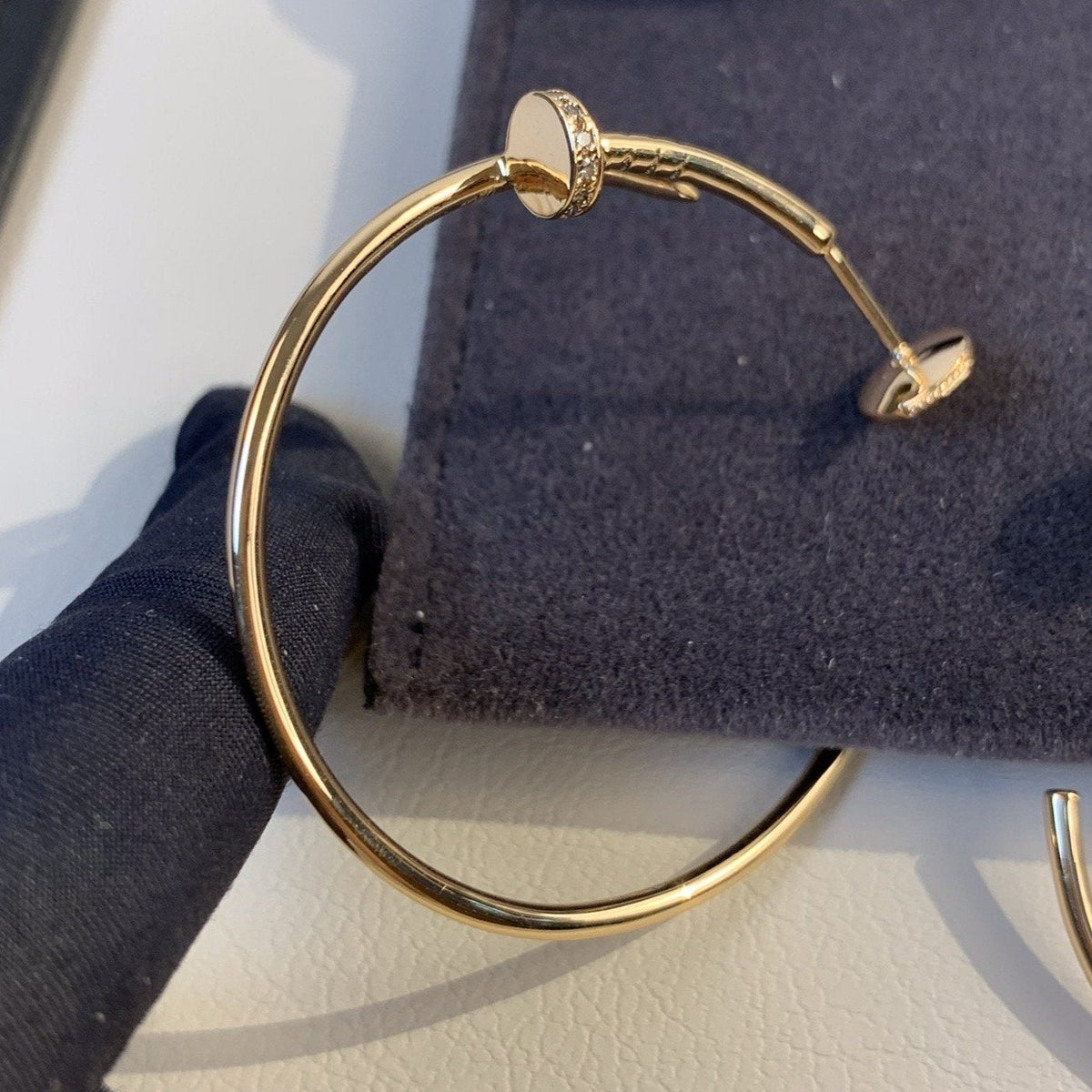 [⭐Aura]JUSTE EARRINGS GOLD DIAMONDS 1.8MM