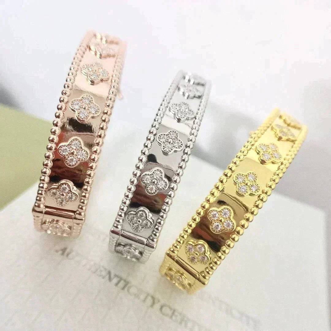 [⭐Aura]CLOVER BRACELET 8MM DIAMONDS